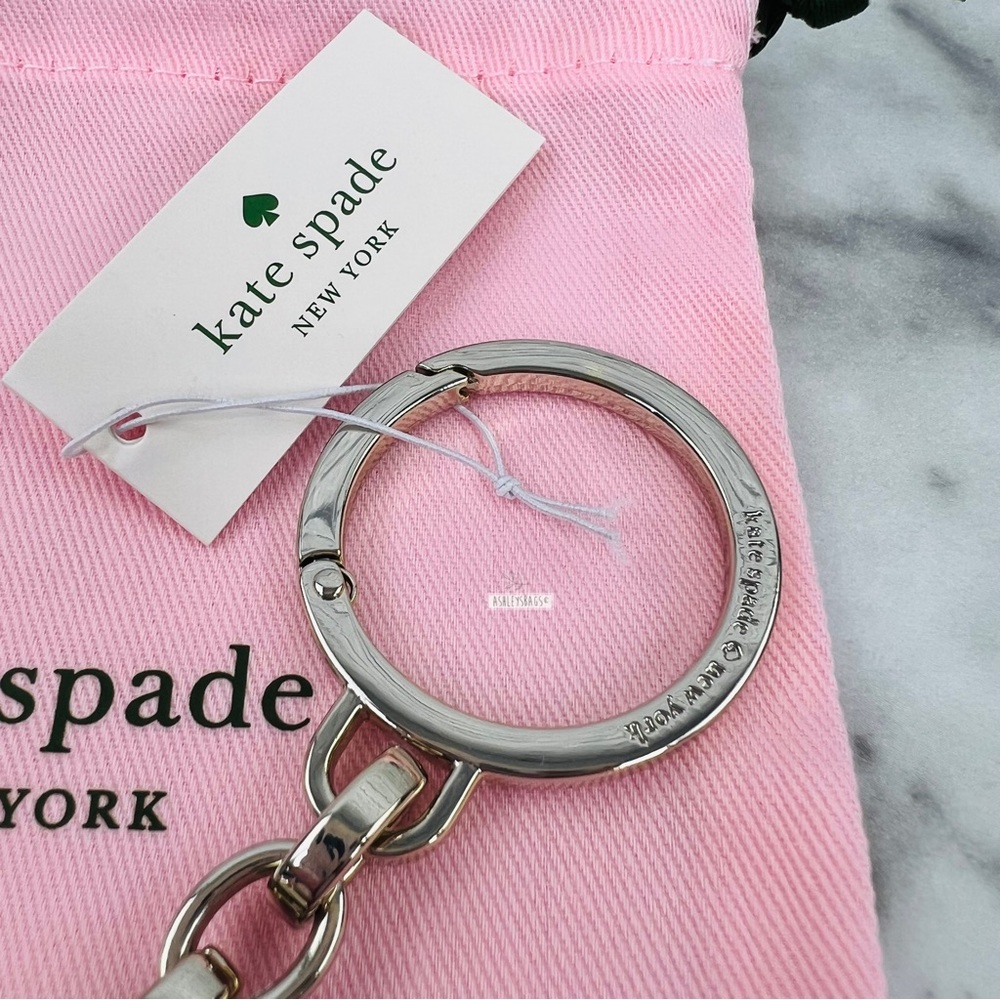 Kate Spade Ladybug Heart Rhinestone Keychain Charm - Picture 5 of 7